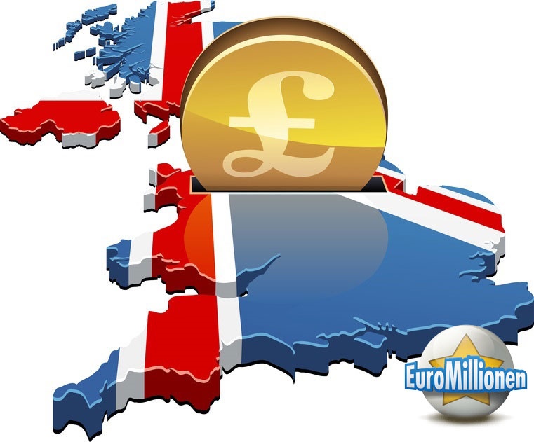 Großbritannien Karte mit Pfundmünze